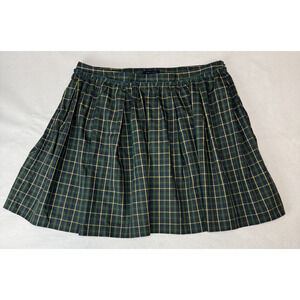Dark Academia Tommy Hilfiger Plaid Skirt Schoolgirl Black Watch Tartan WMN 12